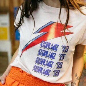 Junk Food Clothing Bowie '93 Short Sleeve Cropped Band T-Shirt